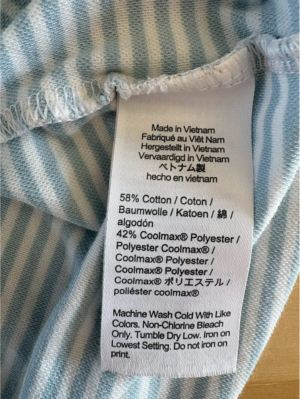 J.Crew Performance Polo Shirt Men's LT Tall Blue White Stripe COOLMAX